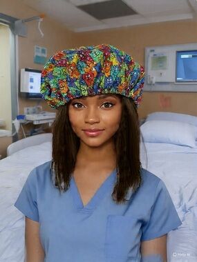 Surgical Cap with Elastic, no Ties - Multi